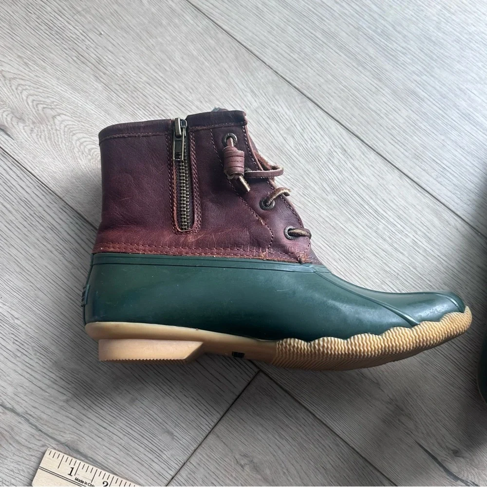 Sperry Top-Sider Waterproof Duck Boots Women’s 7 Brown Green‎ Lace Up